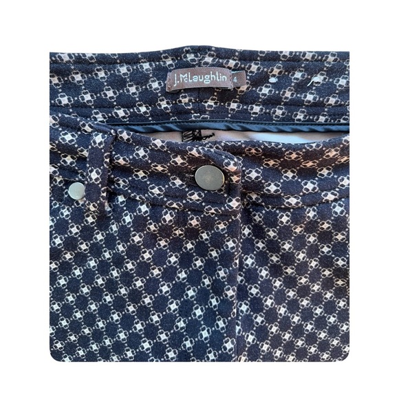 J. McLaughlin | Straight Leg Pants | Skinny Brown Tan Pattern | Women’s Size 4 - Picture 5 of 6